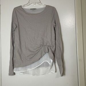 ALLSAINTS Long sleeve double layer faux side cinch shirt small